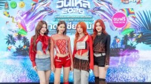 Künstlerinnen werben gemeinsam für das dreitägige Wan-Lai-Festival am Pattaya-Strand im April 2026. Bild: TMN.TV