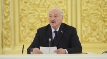Belarus Präsident Lukaschenko spricht bei Sitzung des Unionsstaats mit Russland in Moskau über Zusammenarbeit und politische Abstimmungen. Foto: epa/Maxim Shipenkov / Pool