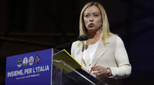 Die Vorsitzende der italienischen Partei Fratelli d'Italia (Brüder Italiens) Giorgia Meloni. Foto: epa/Giuseppe Lami