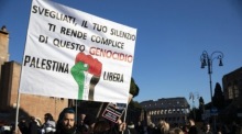 Protest in Solidarität mit den Palästinensern, in Rom. Foto: epa/Angelo Carconi