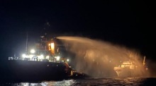 Ein Schiff der Freedom Flotilla auf dem Weg nach Gaza wurde vor Malta von einer israelischen Drohne getroffen. Foto: epa/Malta Government Press Office