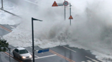 Der Taifun "Hinnamnor" schlägt im Süden Südkoreas zu. Foto: Yonhap/dpa