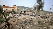 Wenigstens sieben Tote bei israelischem Angriff in Habbariyah, Südlibanon. Foto: epa/Str