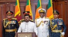Anura Kumara Dissanayake wird als neuer Präsident von Sri Lanka vereidigt. Foto: epa/Sri Lanka President Media Division / Handout