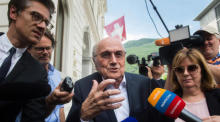 Joseph Blatter-Prozess vor dem Schweizerischen Bundesstrafgericht in Bellinzona. Foto: epa/Alessandro Crinari