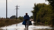 Der Orkan Daniel hinterlässt Überschwemmungen und Schäden in Mittelgriechenland. Foto: epa/Achileas Chiras