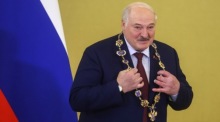 Weißrusslands Präsident Alexander Lukaschenko in Moskau. Foto: epa/Sergei Ilnitsky