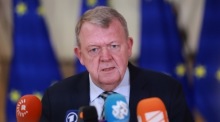 Der dänische Außenminister Lars Lokke Rasmussen spricht zu Beginn einer Tagung des Rates „Auswärtige Angelegenheiten“ vor der Presse. Foto: epa/Olivier Hoslet