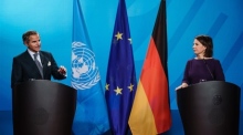 Der deutsche Außenminister Baerbock trifft den IAEO-Direktor Grossi. Foto: epa/Clemens Bilan
