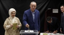 Der türkische Präsident Erdogan geht in die zweite Runde der Präsidentschaftswahlen in der Türkei. Foto: epa/Murad Sezer / Pool