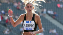 Deutsche Meisterschaft, Entscheidungen. 400 Meter Frauen. Alica Schmidt wird Dritte des Wettkampfes. Foto: Soeren Stache/dpa
