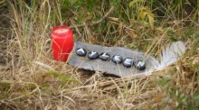 Eine Kerze und eine Tafel mit dem Namen Ayleen liegt am Ufer des Teufelsee im hessischen Wetteraukreis, in dem die Leiche der 14-jährigen Ayleen gefunden wurde. Foto: Frank Rumpenhorst/dpa