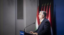 Der ungarische Premierminister Viktor Orban bei einer Pressekonferenz im Büro des Premierministers in der Budaer Burg in Budapest. Foto: epa/Zoltan Fischer Handout