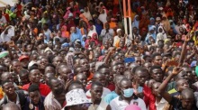Demonstration von Demonstranten gegen ECOWAS in Niamey. Foto: epa/Issfou Djibo