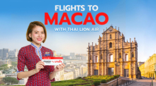 Thai Lion Air bewirbt eine zeitlich begrenzte Rabattaktion für Flüge zwischen Bangkok (Don Mueang) und Macau mit einem Preisnachlass von 300 Baht pro Ticket bei Hin- und Rückflugbuchungen. Bild: Thai Lion Air