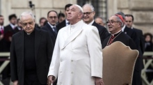 Pope Francis zelebriert das Fest der Unbefleckten Empfängnis. Foto: epa/Angelo Carconi Italien Out