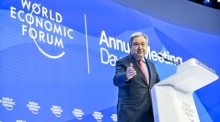 Der Generalsekretär der Vereinten Nationen Antonio Guterres spricht während der 53. Jahrestagung des Weltwirtschaftsforums (WEF) in Davos. Foto: epa/Gian Ehrenzeller