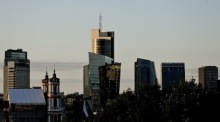 Die Silhouette der Stadt vor dem NATO-Gipfel im Zentrum von Vilnius, Litauen. Foto: epa/Filip Singer