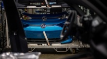 Elektroautoproduktion im Volkswagen (VW) Fahrzeugwerk in Zwickau. Foto: epa/Martin Divisek