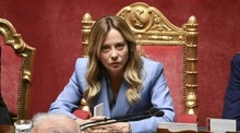 Italiens Ministerpräsidentin Giorgia Meloni berichtet im Senat in Rom über die Position ihrer Regierung vor dem bevorstehenden EU-Gipfel. Foto: Riccardo Antimiani/epa/dpa