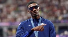 Fred Kerley, Bronzemedaillengewinner aus den USA. Foto: epa/Anna Szilagyi