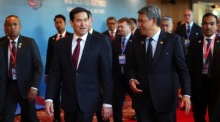 US-Außenminister Marco Rubio und Malaysias Außenminister Hasan beim ASEAN-Treffen in Kuala Lumpur Foto: epa/Fazry Ismail