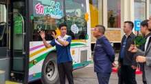 Die Ausstellung vermittelt am Beispiel des Khon Kaen City Bus moderne Konzepte für einen vernetzten und digitalen öffentlichen Nahverkehr. Foto: Khon Kaen City Bus