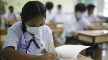 Schulstart unter Covid-Präventivmaßnehmen in Thailand. Foto: epa/Diego Azubel