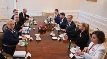 Treffen des polnischen Präsidenten mit der Bürgerlichen Koalition in Warschau. Foto: epa/Radek Pietruszka Polen Out
