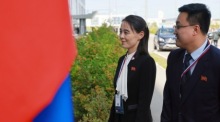 Kim Yo Jong, die Schwester von Nordkoreas Machthaber Kim Jong Un, trifft am Weltraumbahnhof Wostotschny ein. Foto: epa/Vladimir Smirnov/sputnik/kremlin Pool
