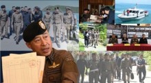 Ermittler und Polizeikräfte der Provinz Surat Thani präsentieren Ergebnisse der landesweiten Operation gegen mutmaßliche Nominee-Geschäfte auf Koh Phangan. Bild: Surat Thani Immigration