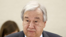 UN-Generalsekretär Antonio Guterres gibt eine Erklärung ab. Foto: epa/Salvatore Di Nolfi