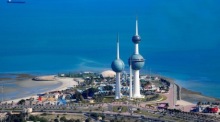 Die markanten Kuwait Towers prägen die Skyline von Kuwait City und zählen zu den bekanntesten Wahrzeichen des Landes. Foto: epa/Noufal Ibrahim