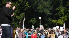 Rallye für Julian Assange in Sydney. Foto: epa/Andy Rain