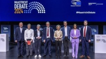 Europäische Präsidentschaftskandidaten debattieren in Maastricht. Foto: epa/Marcel Van Hoorn