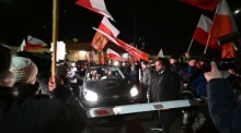 Ex-Innenminister Mariusz Kaminski (L, im Auto) verlässt das Haftzentrum in Radom. Foto: epa/Iotr Polak Polen Out