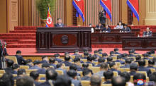 Nord Korea erklärt sich mit der Verabschiedung eines Gesetzes zu einem Atomwaffenstaat. Foto: epa/Kcna