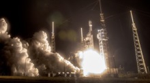 Das PACE-Raumschiff der NASA hebt an Bord einer SpaceX Falcon 9-Rakete vom Space Launch Complex 40 am Cape Canaveral Space ab. Foto: epa/Cristobal Herrera