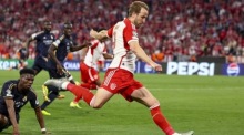 Harry Kane aus München während des Halbfinales der UEFA Champions League in Aktion. Foto: epa/Anna Szilagyi
