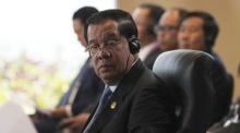 Hun Sen, der kambodschanische Premierminister, in Labuan Bajo. Foto: epa/Achmad Ibrahim