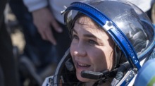 Der NASA zeigt die weißrussische Raumfahrtteilnehmerin Marina Vasilevskaya außerhalb des Sojus MS-24 Raumschiffs. Foto: epa/Bill Ingalls/nasa