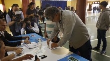 Der zweite Wahlgang der Präsidentschaftswahlen in Guatemala. Foto: epa/Esteban Biba