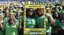 Abschließende Kundgebung der ANC-Partei in Soweto vor den bevorstehenden Parlamentswahlen in Südafrika 2024. Foto: epa/Kim Ludbrook