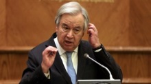 Generalsekretär der Vereinten Nationen Antonio Guterres in Amman. Foto: epa/Mohammad Ali
