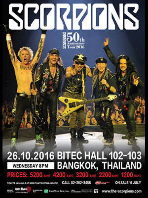 Die Scorpions kommen im Oktober nach Bangkok