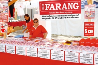 Als Sponsor und Medienpartner des Thai Foodland Openairs 2013 ist auch DER FARANG mit einem Pressestand vertreten und gewährt großzügige Rabatte auf sein Sortiment.