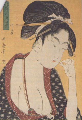 Eine Japanerin mit einem Zahnstocher (1795).
