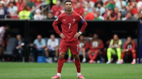 Cristiano Ronaldo reagiert nach dem WM-Gruppenspiel zwischen Portugal und der Demokratischen Republik Kongo in Houston. Foto: epa/Miguel A. Lopes