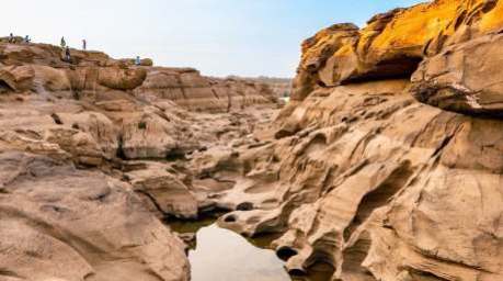 Wind und Wasser formten über Jahrtausende die markanten Sandsteinformationen von Sam Phan Bok. Foto: Ubon Ratchathani Geopark