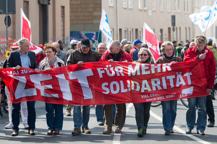 Mai-Demonstration in Göttingen, Deutschland 